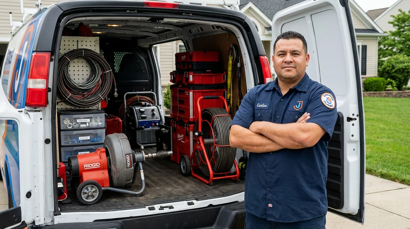 Professional drain cleaning equipment and Johns Plumbing LLC plumber in Talihina