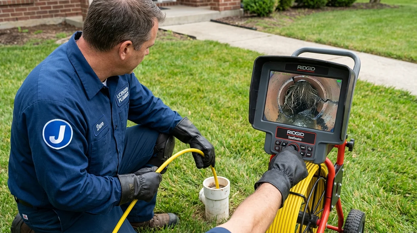 Sewer camera inspection being performed by Johns Plumbing LLC in Talihina