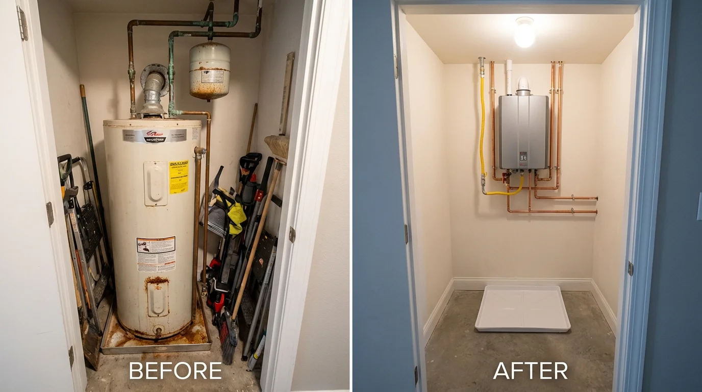 Tank water heater versus wall-mounted tankless unit comparison for Talihina, OK homeowners